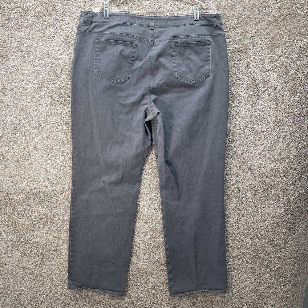 Jones New York Sport Shape Control Straight Leg Pants Gray Womens 18 Stretch - Picture 5 of 10